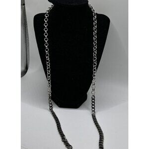 CARBOW element 2 tone chain silvertone and gunmetal  34” rue21 NWT